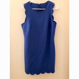 J. Crew Blue Scallop Dress Size 8